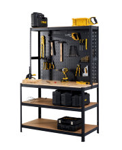 Arbeidsbord m/vegg og hyller 180x120x60 cm